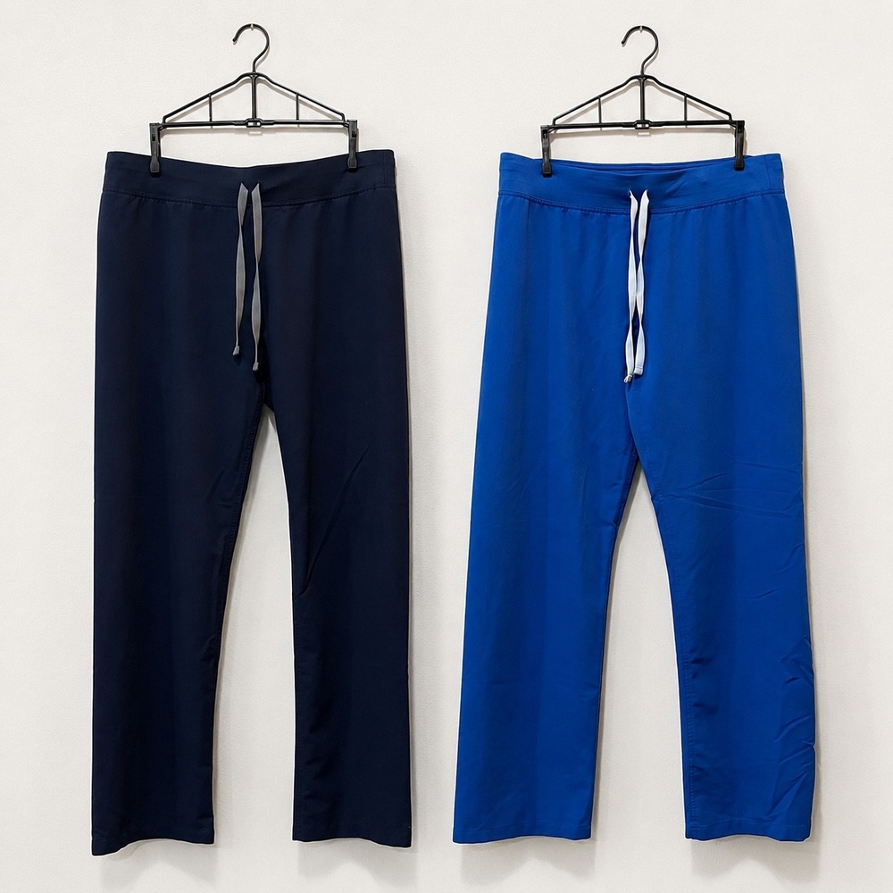 FIGS Livingston Technical Scrub Pants Lot of 2 Womens Medium Blue Navy Straight
